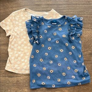 Old Navy Kids Blue and Beige Floral Tees